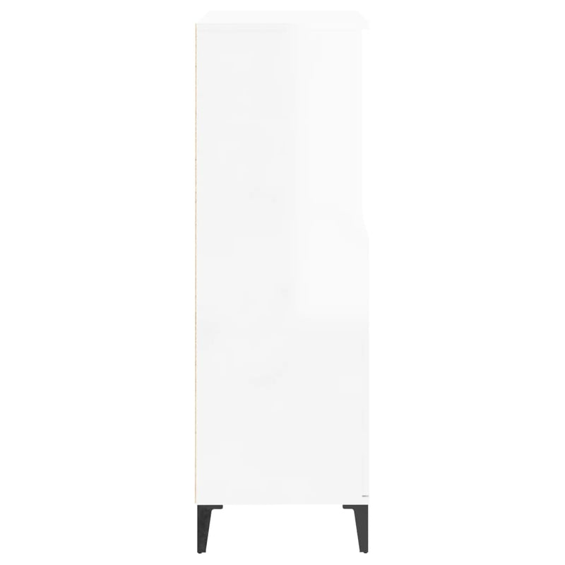 vidaXL Highboard High Gloss White 60x36x110 cm Engineered Wood