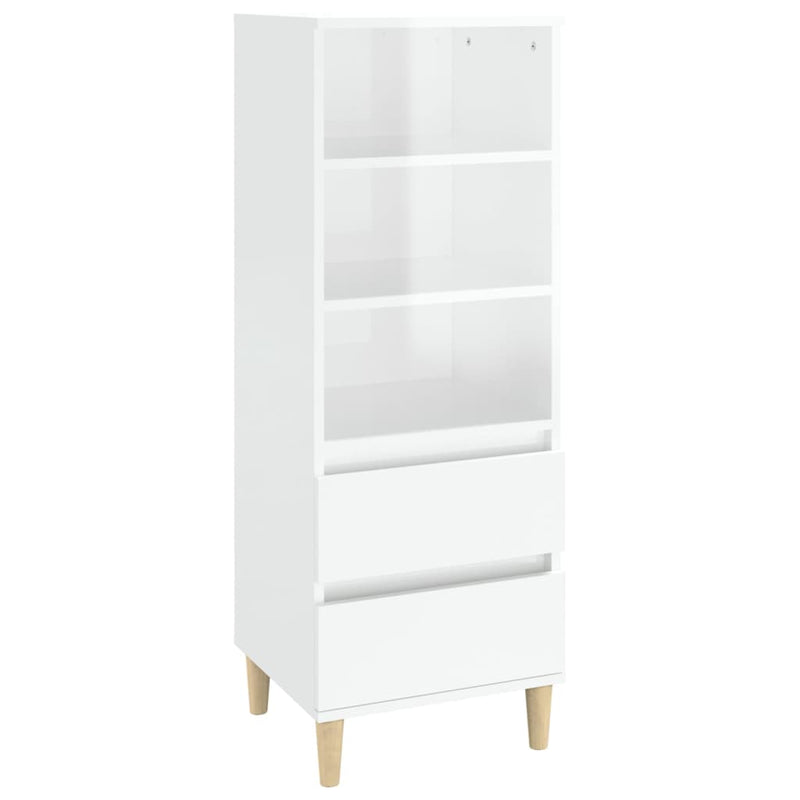 vidaXL Highboard High Gloss White 40x36x110 cm Engineered Wood