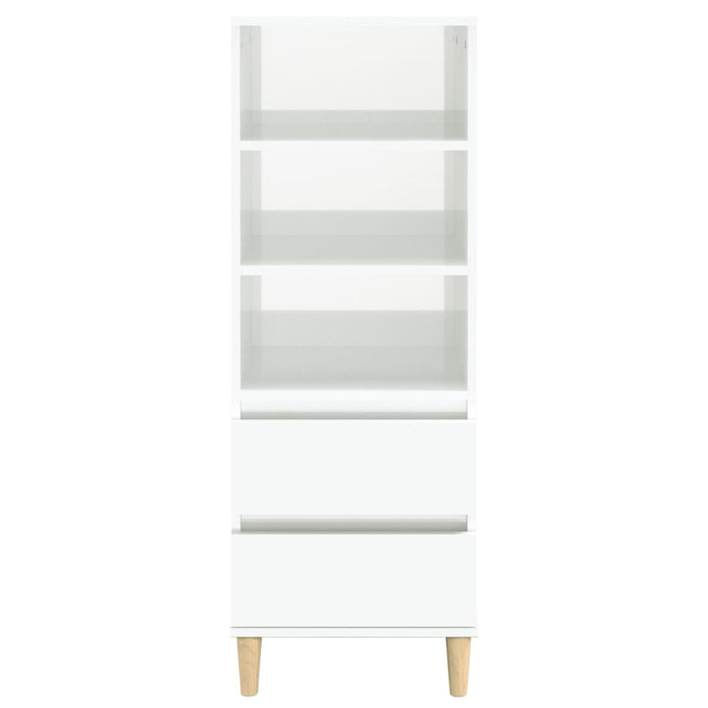 vidaXL Highboard High Gloss White 40x36x110 cm Engineered Wood