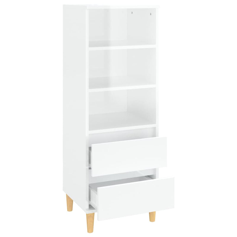 vidaXL Highboard High Gloss White 40x36x110 cm Engineered Wood