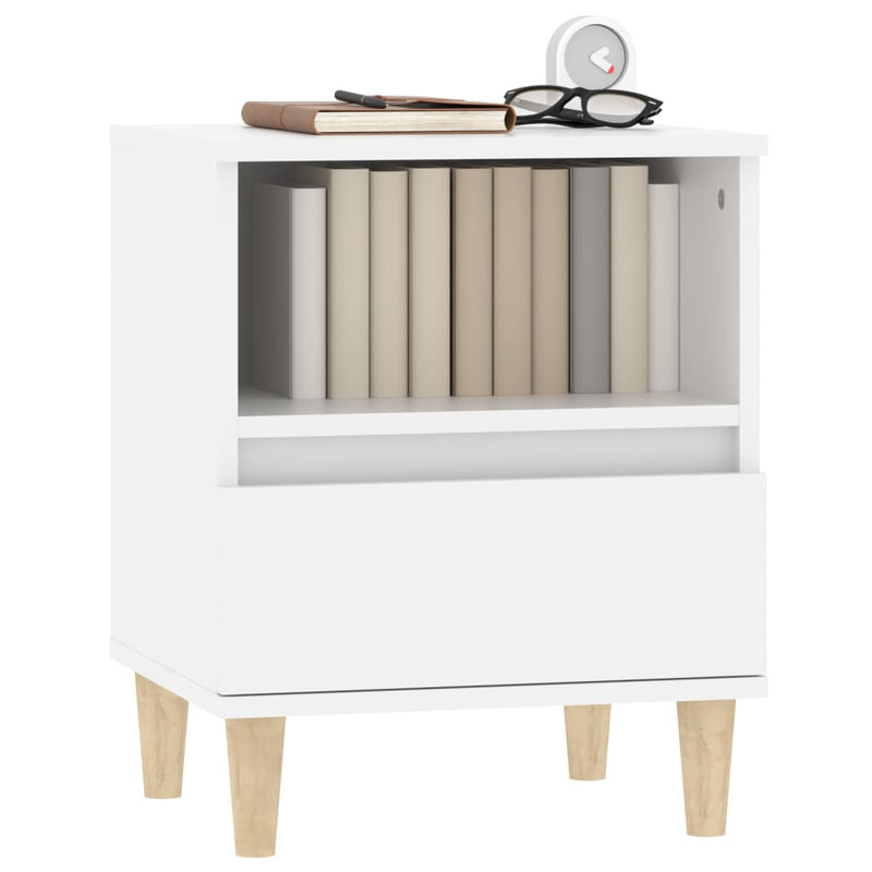 vidaXL Bedside Cabinet White 40x35x50 cm
