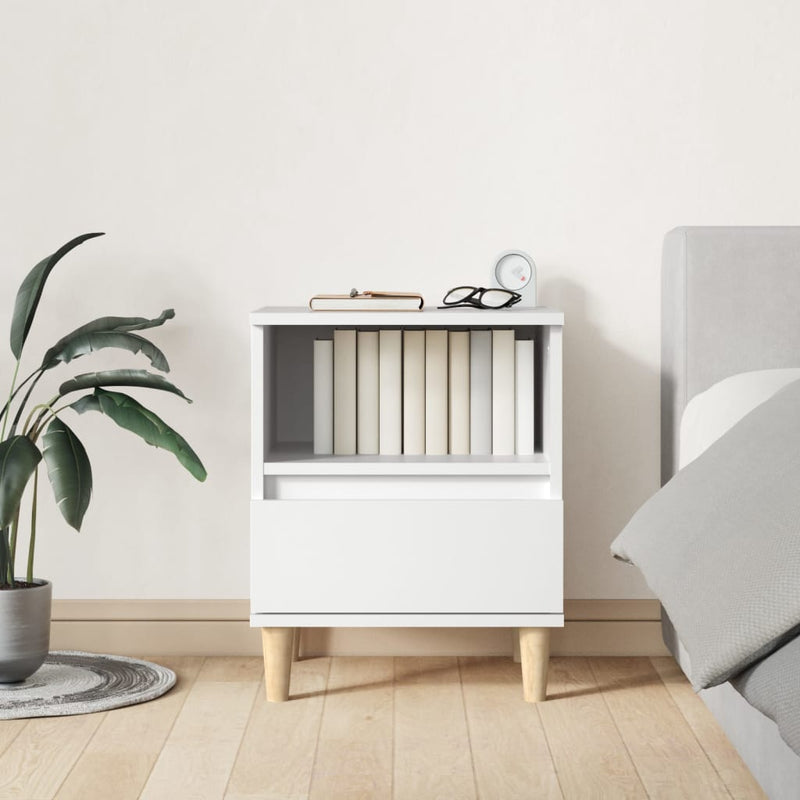 vidaXL Bedside Cabinet White 40x35x50 cm
