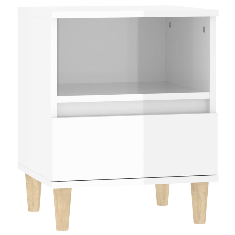vidaXL Bedside Cabinet High Gloss White 40x35x50 cm
