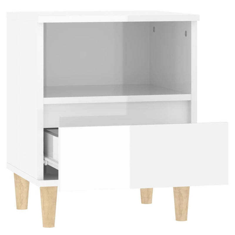 vidaXL Bedside Cabinet High Gloss White 40x35x50 cm