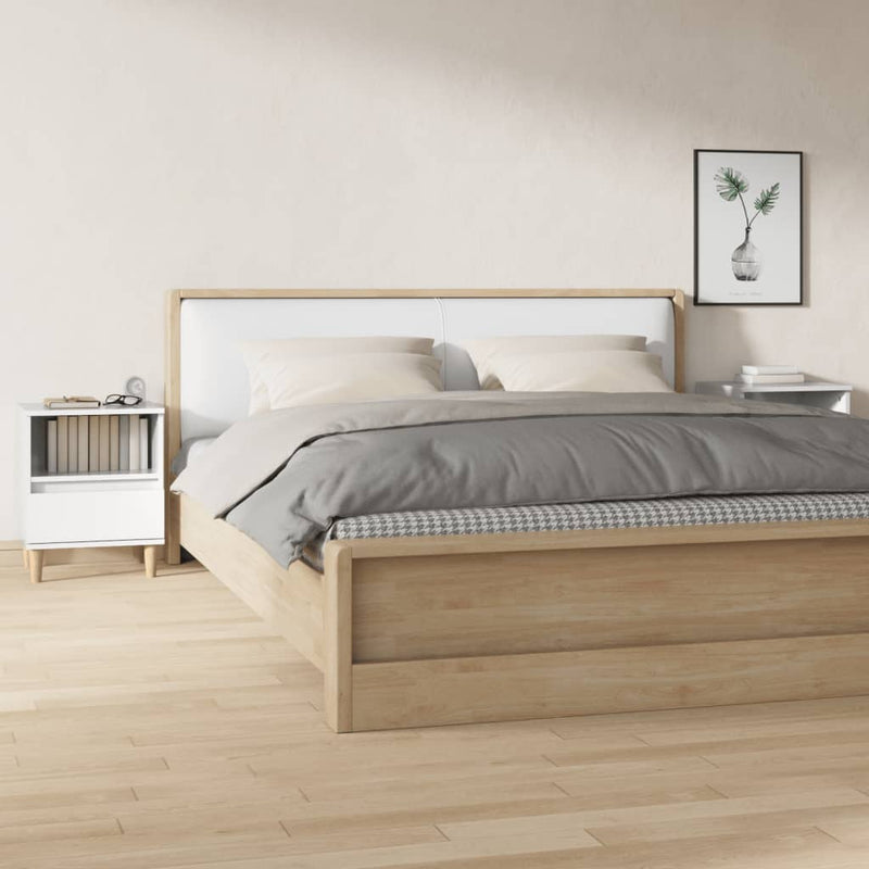 vidaXL Bedside Cabinets 2 pcs High Gloss White 40x35x50 cm