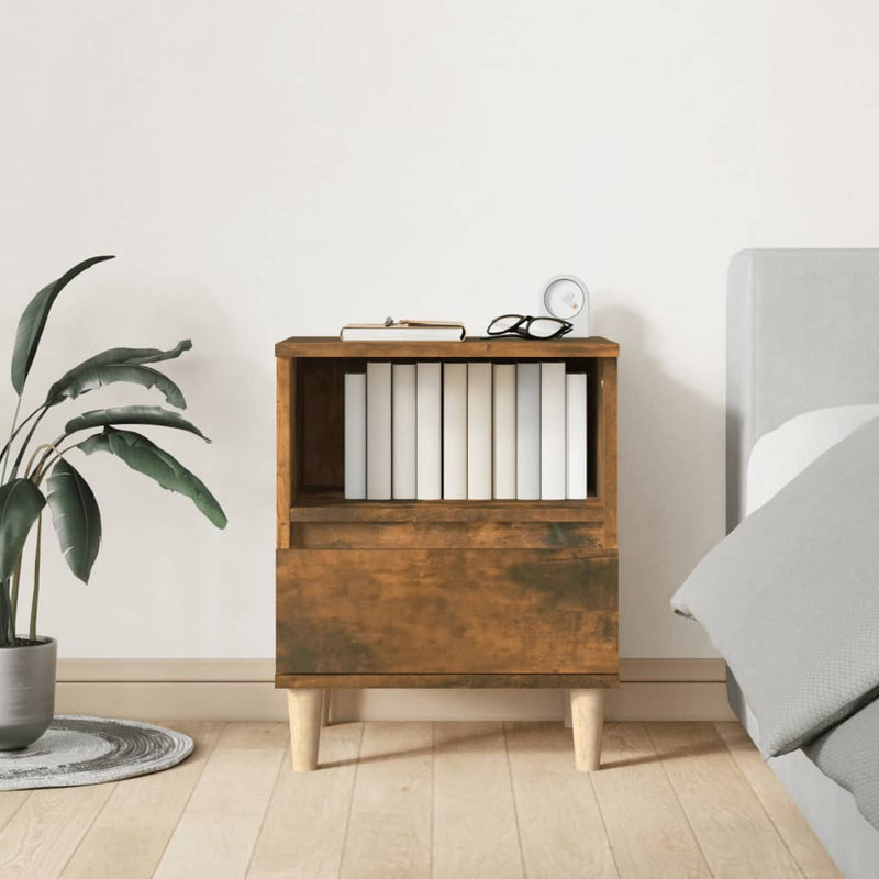 vidaXL Bedside Cabinets 2 pcs Smoked Oak 40x35x50 cm