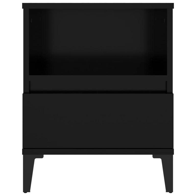 vidaXL Bedside Cabinets 2 pcs Black 40x35x50 cm