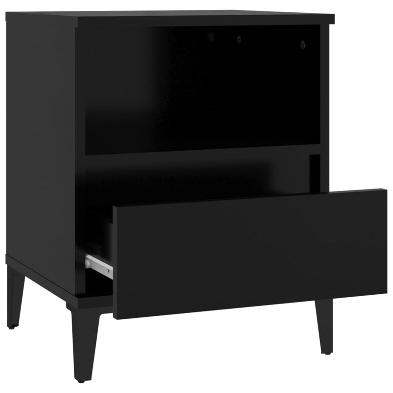 vidaXL Bedside Cabinets 2 pcs Black 40x35x50 cm