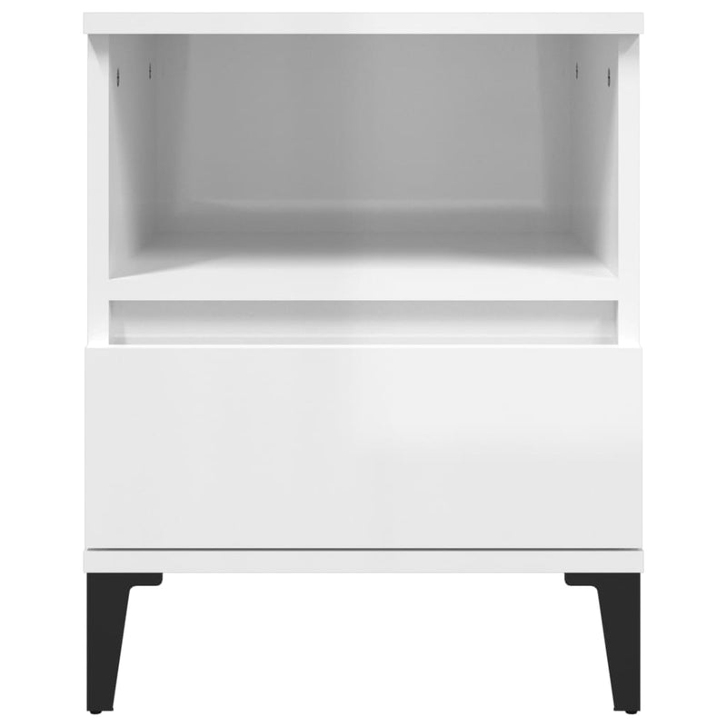 vidaXL Bedside Cabinets 2 pcs High Gloss White 40x35x50 cm