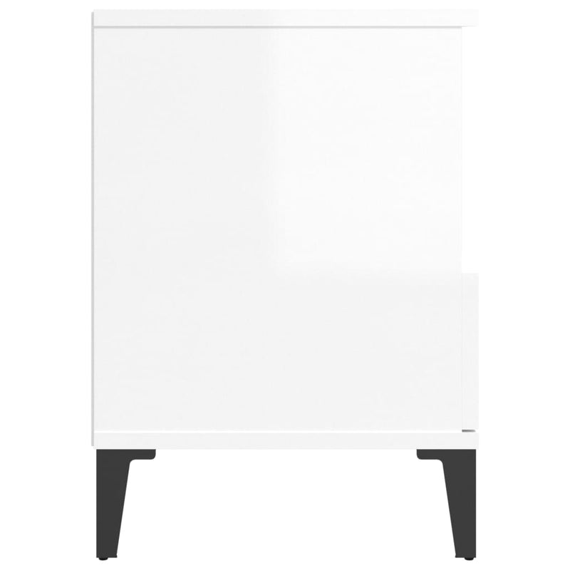 vidaXL Bedside Cabinets 2 pcs High Gloss White 40x35x50 cm