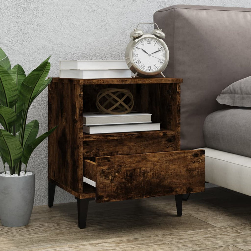 vidaXL Bedside Cabinets 2 pcs Smoked Oak 40x35x50 cm