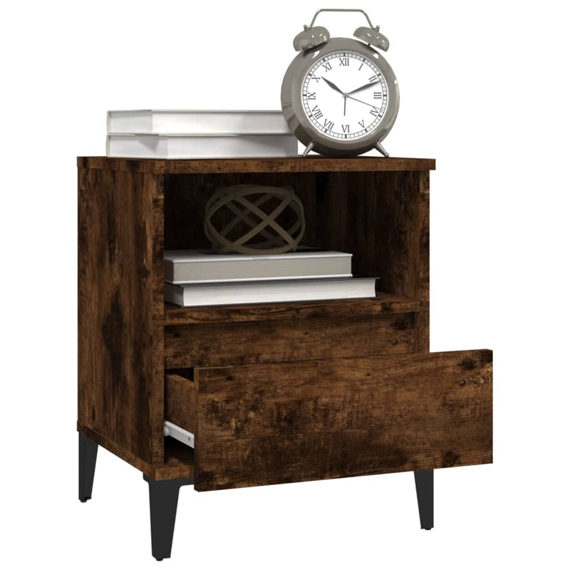 vidaXL Bedside Cabinets 2 pcs Smoked Oak 40x35x50 cm