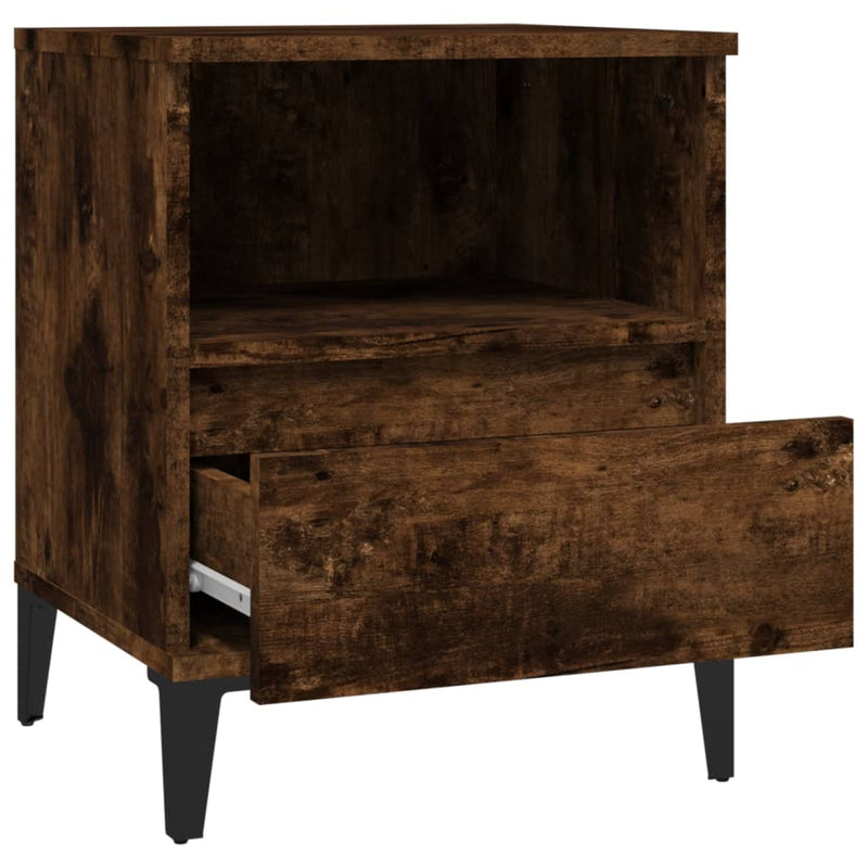 vidaXL Bedside Cabinets 2 pcs Smoked Oak 40x35x50 cm