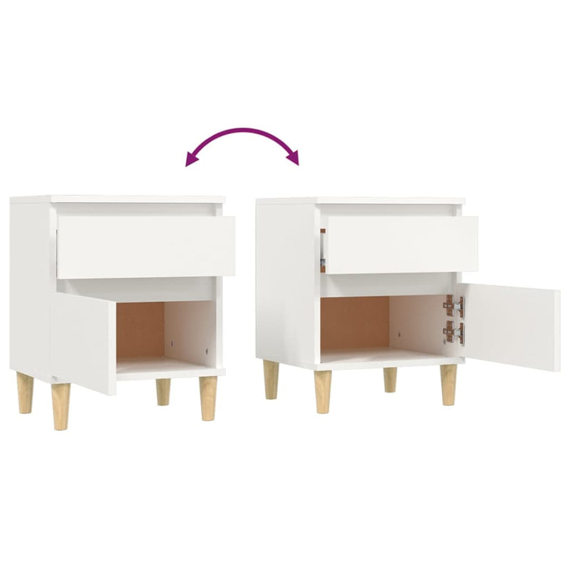 vidaXL Bedside Cabinet White 40x35x50 cm