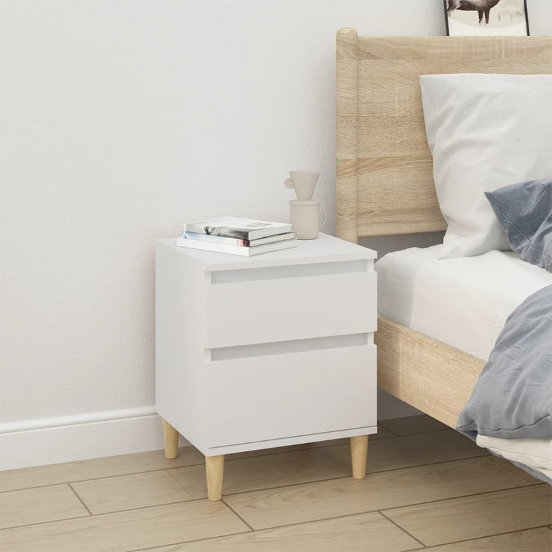 vidaXL Bedside Cabinet White 40x35x50 cm