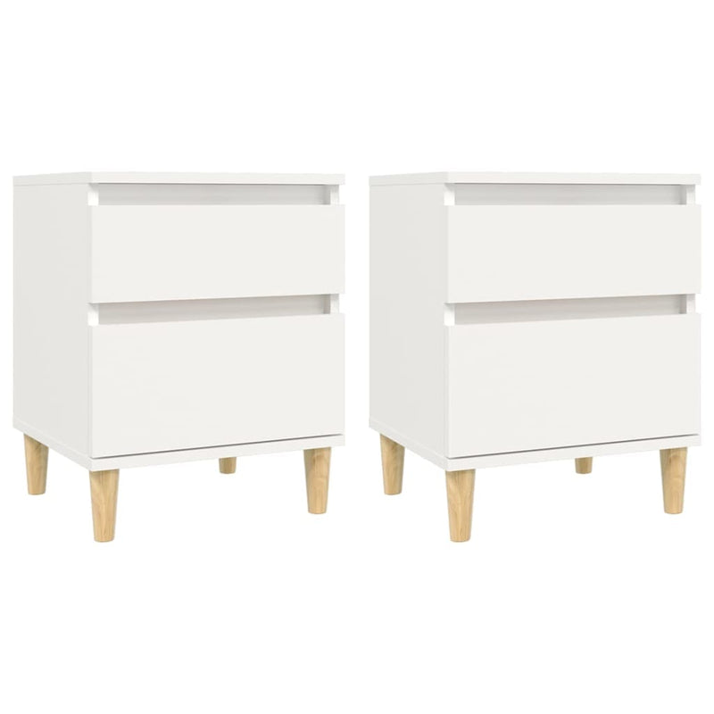 vidaXL Bedside Cabinets 2 pcs White 40x35x50 cm