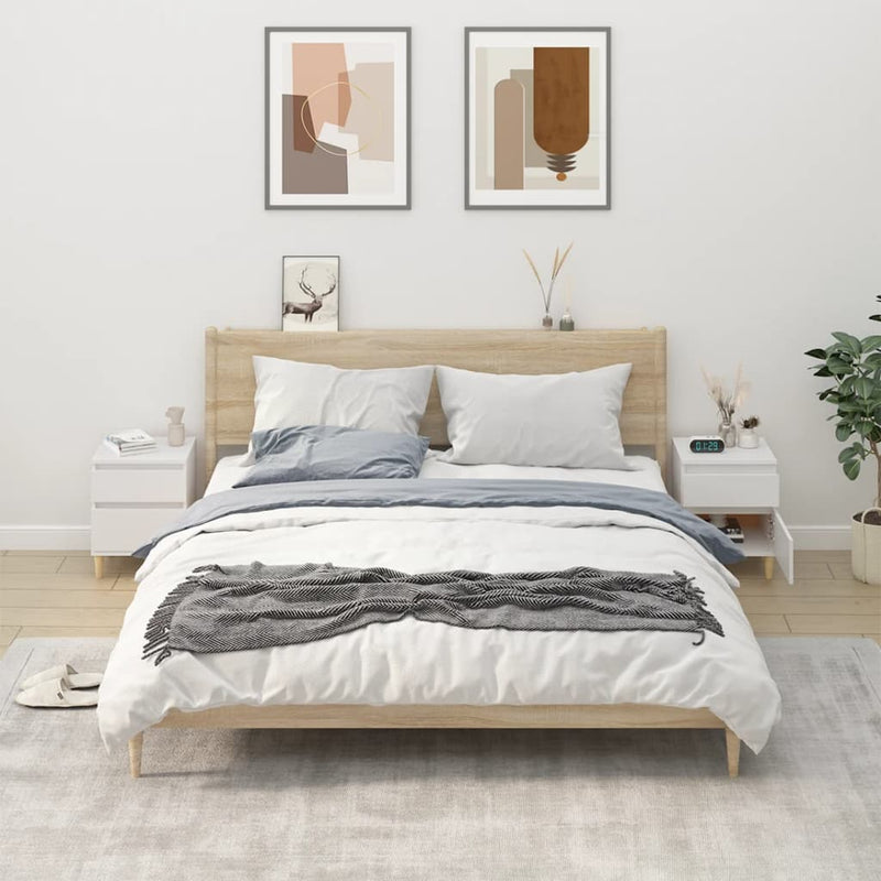 vidaXL Bedside Cabinets 2 pcs White 40x35x50 cm