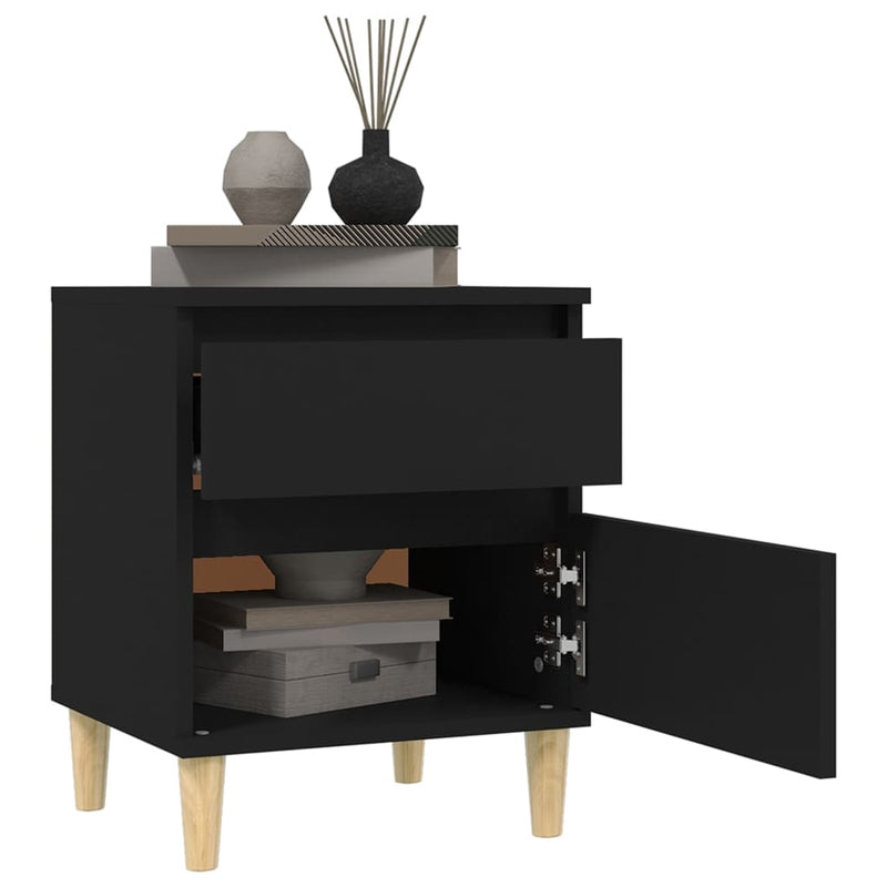 vidaXL Bedside Cabinet Black 40x35x50 cm