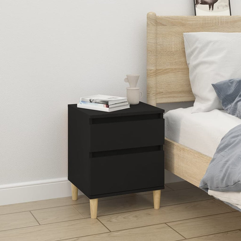 vidaXL Bedside Cabinet Black 40x35x50 cm