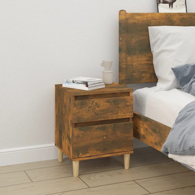 vidaXL Bedside Cabinets 2 pcs Smoked Oak 40x35x50 cm