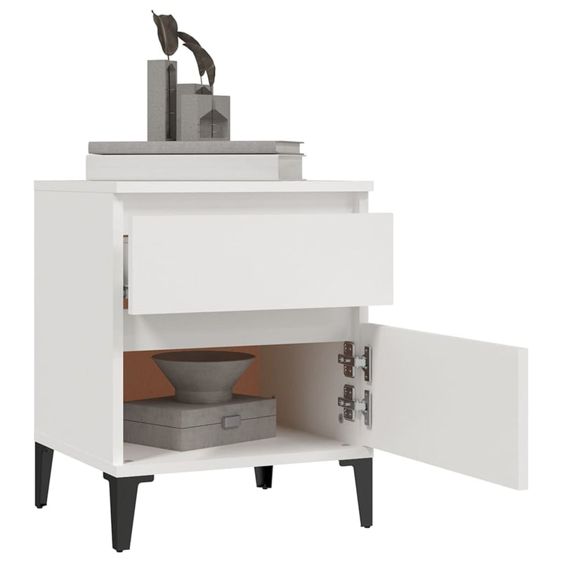 vidaXL Bedside Cabinet White 40x35x50 cm
