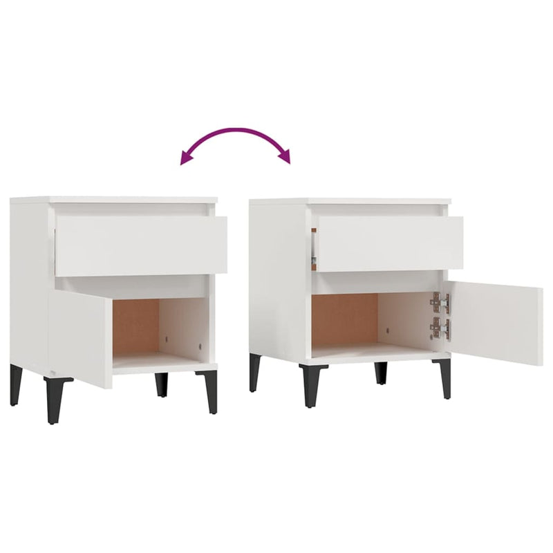vidaXL Bedside Cabinet White 40x35x50 cm