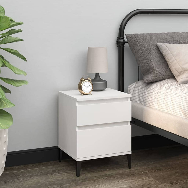 vidaXL Bedside Cabinets 2 pcs White 40x35x50 cm