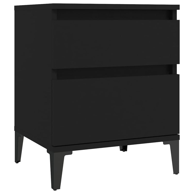 vidaXL Bedside Cabinets 2 pcs Black 40x35x50 cm