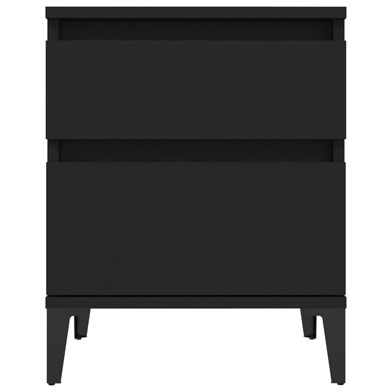 vidaXL Bedside Cabinets 2 pcs Black 40x35x50 cm
