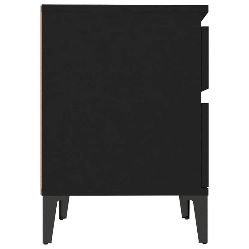 vidaXL Bedside Cabinets 2 pcs Black 40x35x50 cm