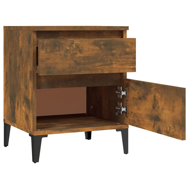 vidaXL Bedside Cabinets 2 pcs Smoked Oak 40x35x50 cm
