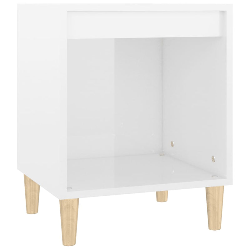 vidaXL Bedside Cabinets 2 pcs High Gloss White 40x35x50 cm