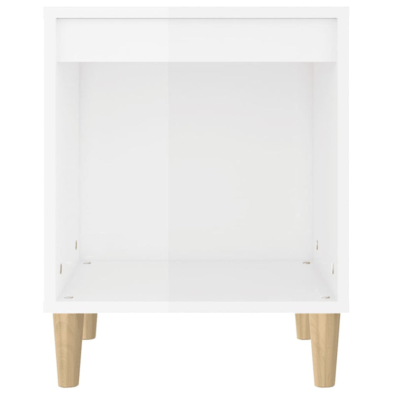 vidaXL Bedside Cabinets 2 pcs High Gloss White 40x35x50 cm