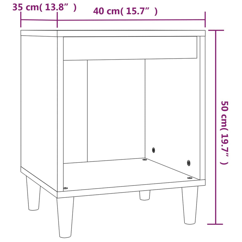vidaXL Bedside Cabinets 2 pcs High Gloss White 40x35x50 cm