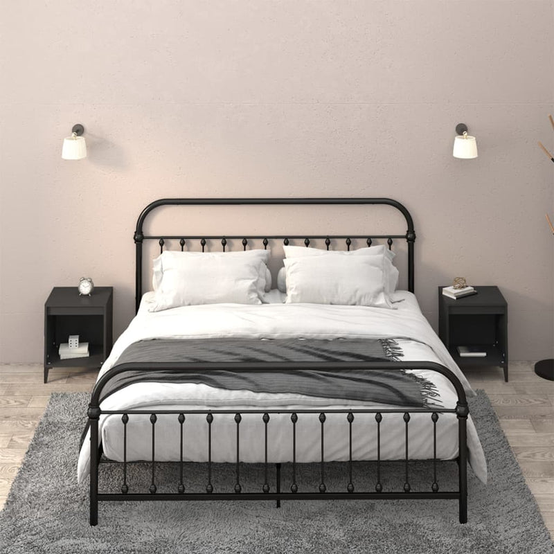 vidaXL Bedside Cabinets 2 pcs Black 40x35x50 cm