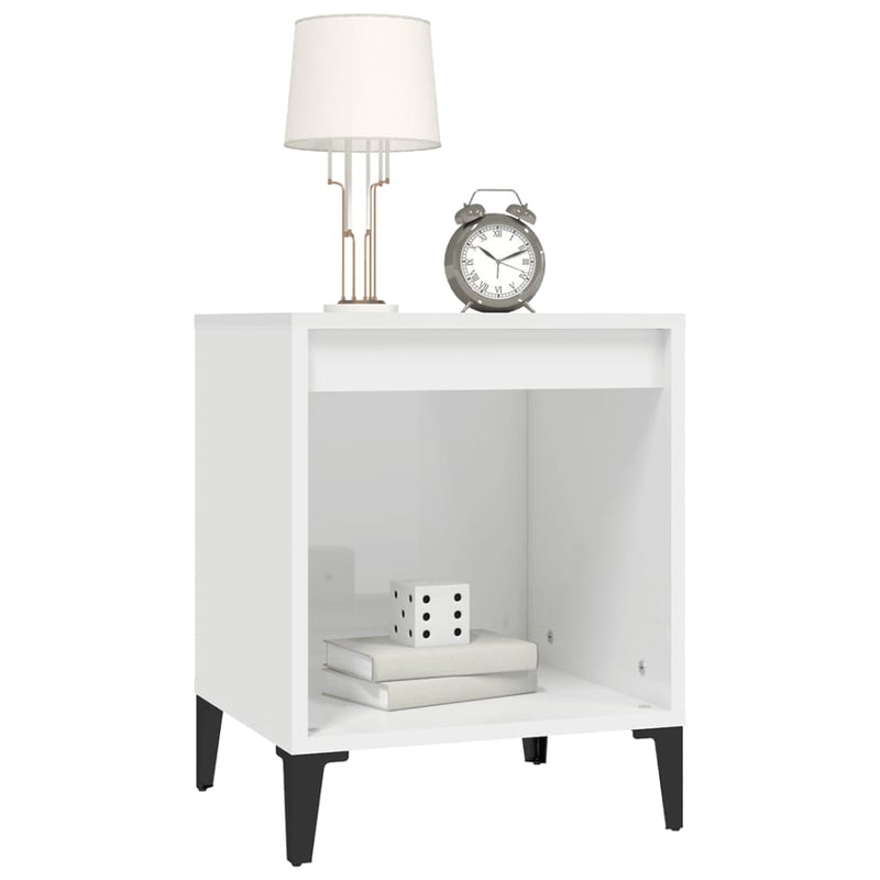 vidaXL Bedside Cabinet High Gloss White 40x35x50 cm