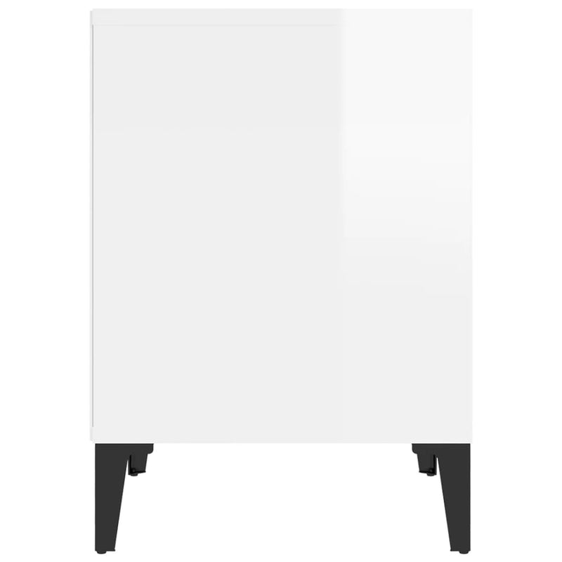 vidaXL Bedside Cabinet High Gloss White 40x35x50 cm