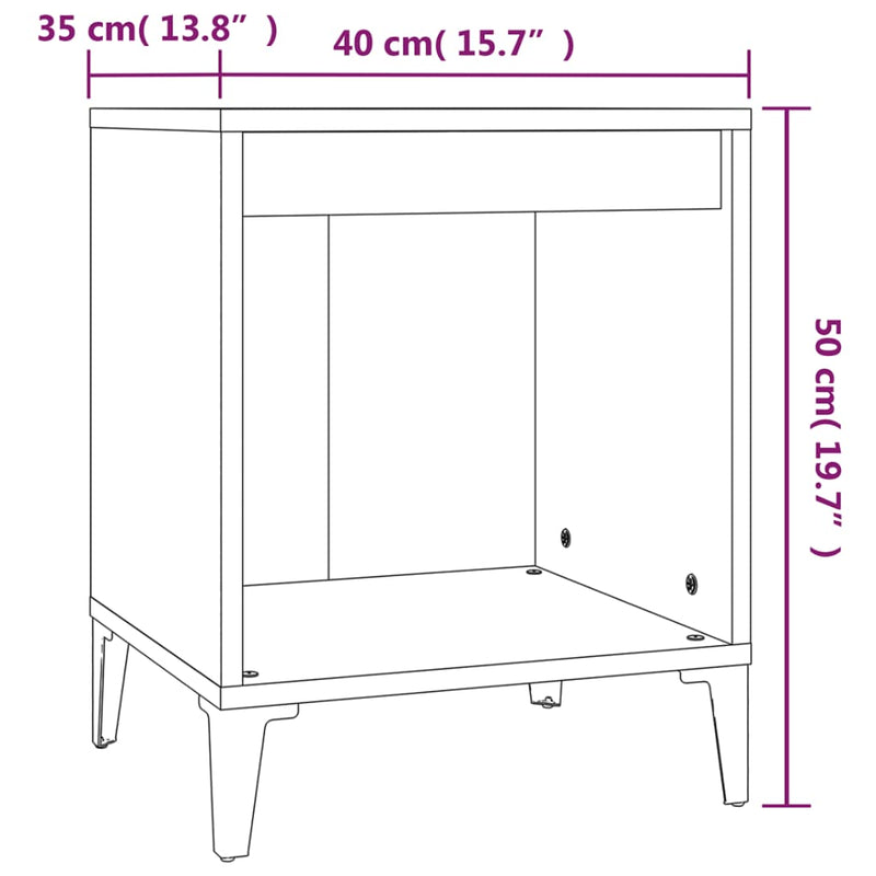 vidaXL Bedside Cabinets 2 pcs Sonoma Oak 40x35x50 cm