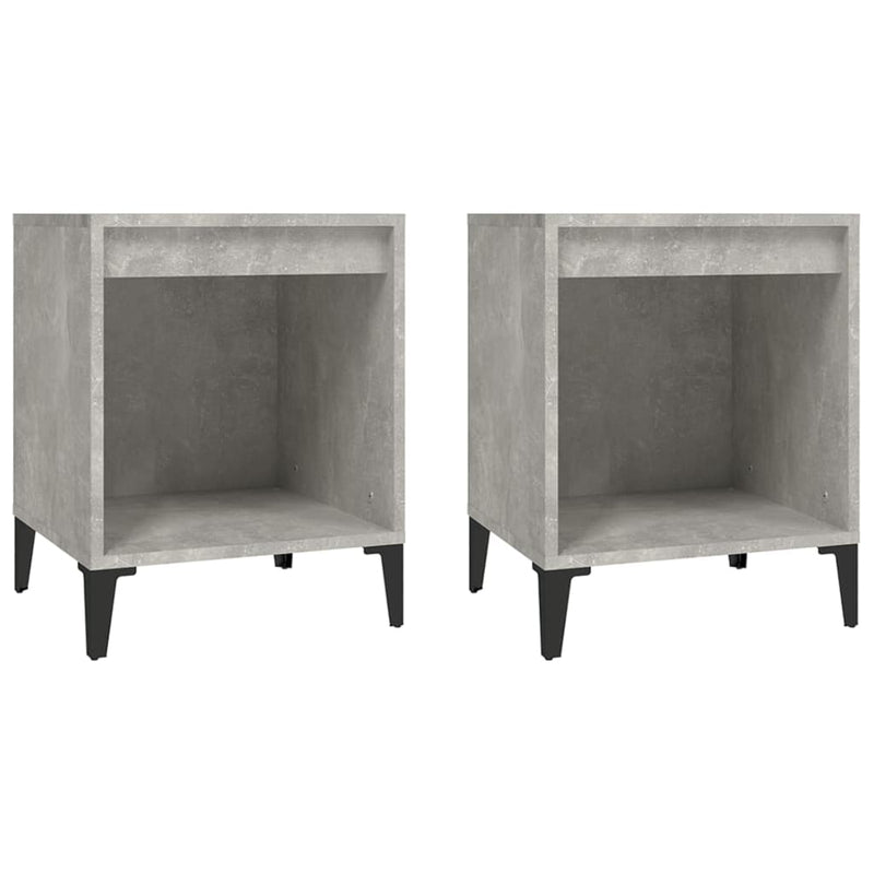 vidaXL Bedside Cabinets 2 pcs Concrete Grey 40x35x50 cm