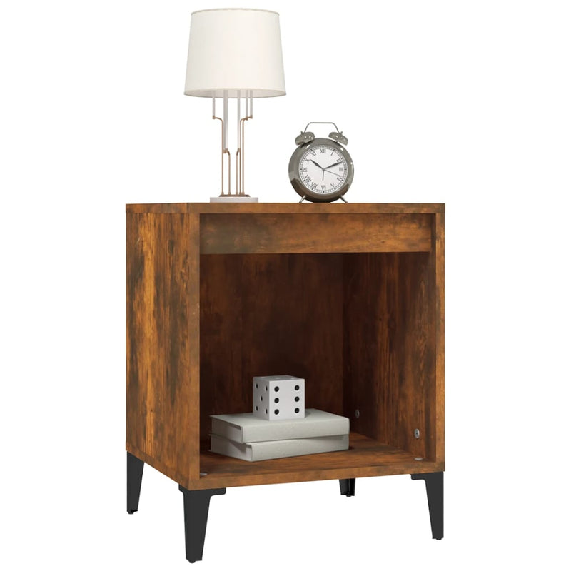 vidaXL Bedside Cabinets 2 pcs Smoked Oak 40x35x50 cm