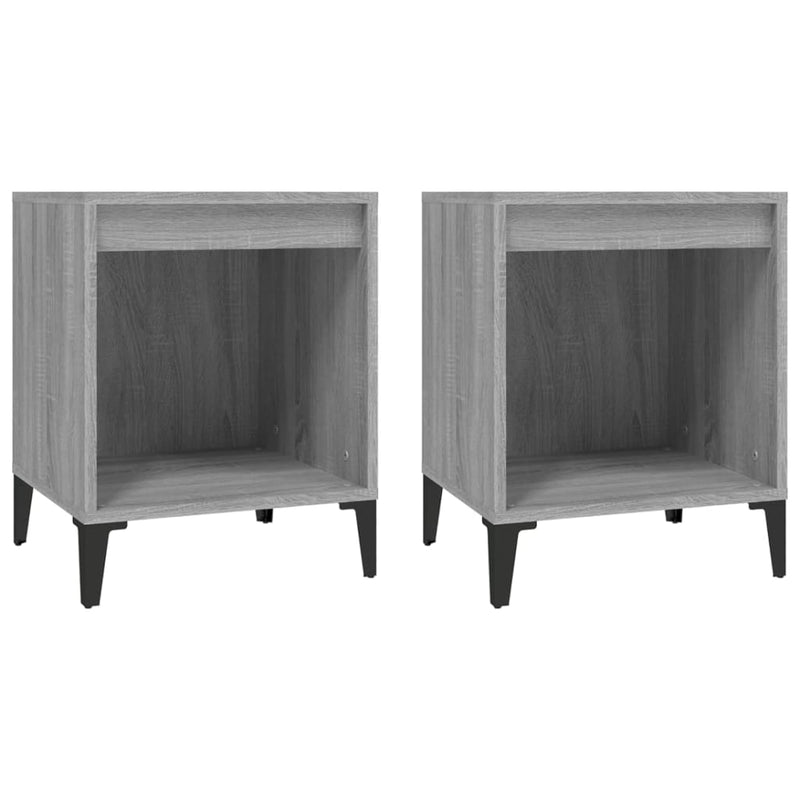 vidaXL Bedside Cabinets 2 pcs Grey Sonoma 40x35x50 cm
