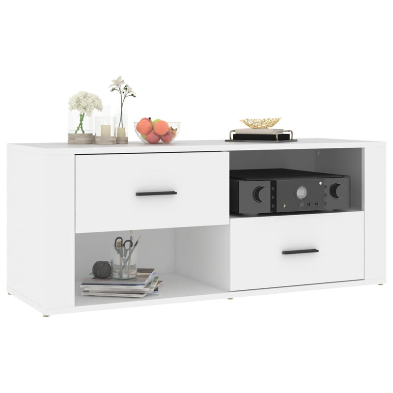 vidaXL TV Cabinet White 100x35x40 cm Engineered Wood
