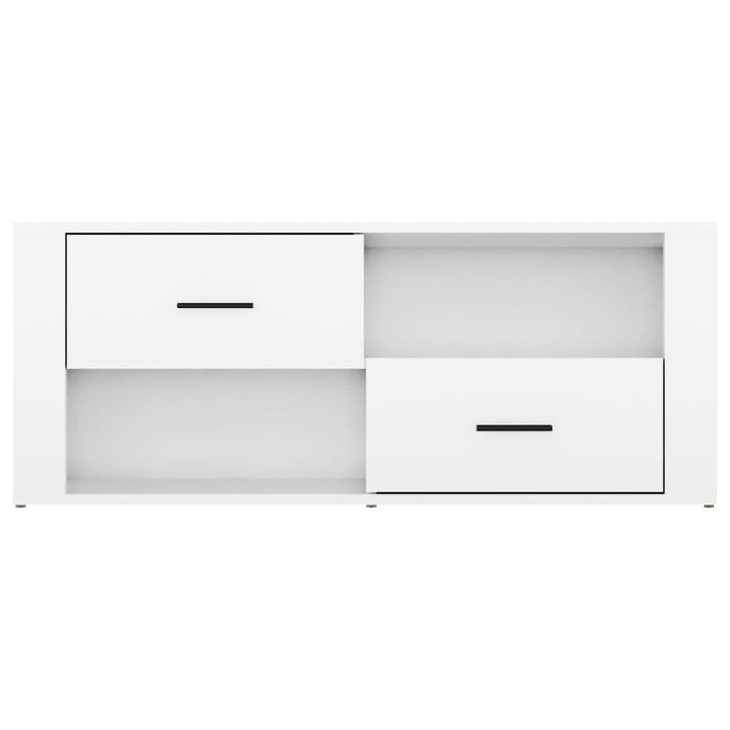 vidaXL TV Cabinet High Gloss White 100x35x40 cm Engineered Wood