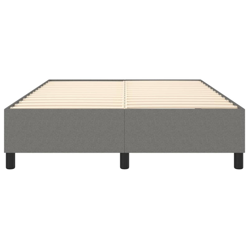 vidaXL Box Spring Bed Frame Dark Grey Double Fabric