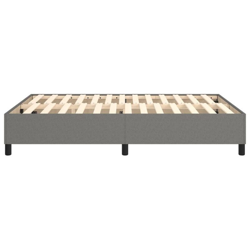 vidaXL Box Spring Bed Frame Dark Grey Double Fabric