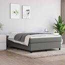 vidaXL Box Spring Bed Frame Dark Grey Queen Fabric