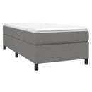 vidaXL Box Spring Bed Frame Dark Grey 107x203 cm King Single Fabric