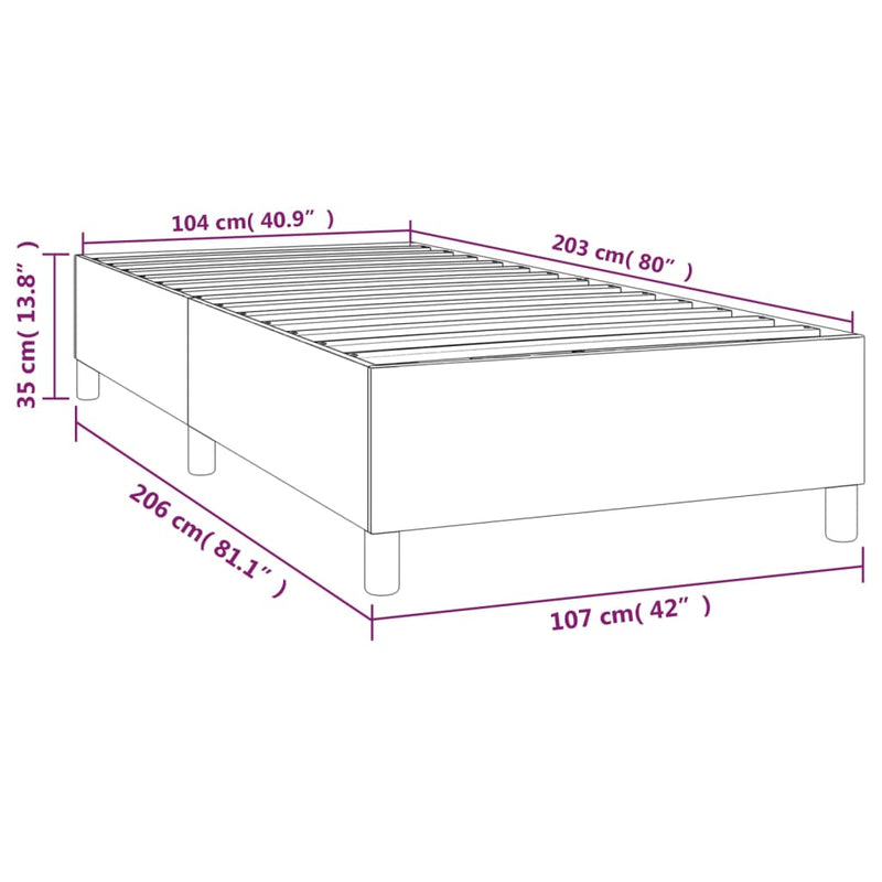 vidaXL Box Spring Bed Frame Dark Grey 107x203 cm King Single Fabric