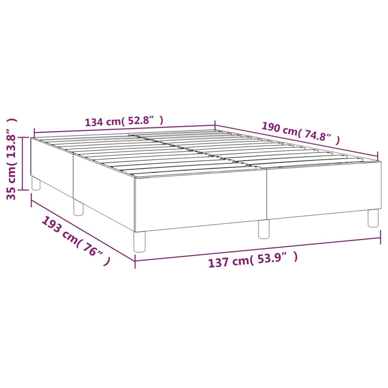 vidaXL Bed Frame without Mattress Black Double Faux Leather