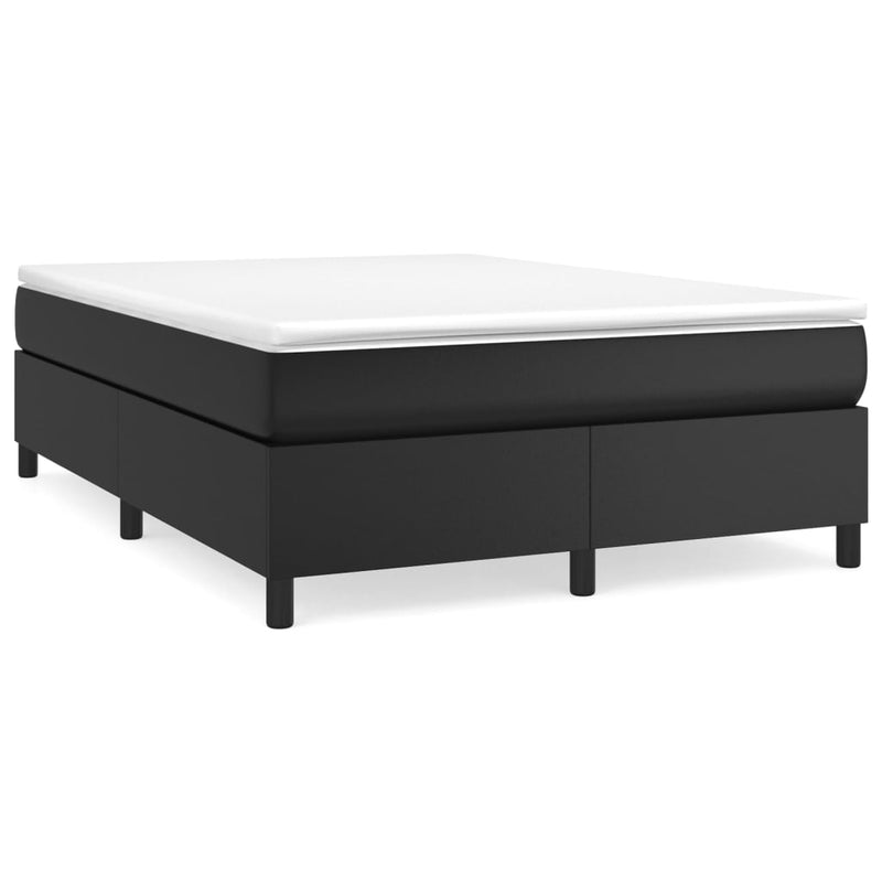 Box Spring Bed Frame Black 152x203 cm Queen Faux Leather
